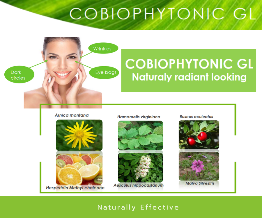Cobiophytonic GL สารสกัดจากพืชพรรณ 5 ชนิด อุดมด้วยสารไบโอฟลาโวนอยด์ ช่วยลดถุงใต้ตา และความหมองคล้้ำรอบดวงตา